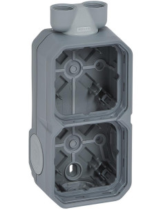 Legrand Кутия ДВОЙНА с 2х щуцер M20 за открит монтаж цвят Сив IP55 Plexo New - 069668L - Цена | LEDs4economy