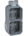 Legrand Кутия ДВОЙНА с 2х щуцер M20 за открит монтаж цвят Сив IP55 Plexo New - 069668L - Цена | LEDs4economy