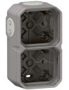 Legrand Кутия ДВОЙНА с 4х гумени мембрани за открит монтаж цвят Сив IP55 Plexo New - 069672L - Цена | LEDs4economy