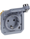 Legrand Контакт шуко 16А с ключалка и авт. клеми механизъм цвят Сив IP55 Plexo New - 069574L - Цена | LEDs4economy