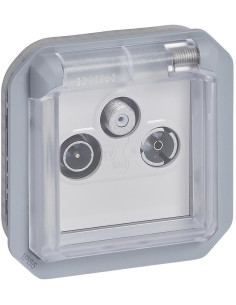 Legrand Розетка TV+R+SAT механизъм цвят Сив IP55 Plexo New - 069558L - Цена | LEDs4economy