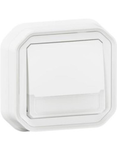 Legrand Бутон NO/NC с подсветка 12V и етикет моноблок за скрит монтаж цвят Бял IP55 Plexo New - 069864L - Цена | LEDs4economy