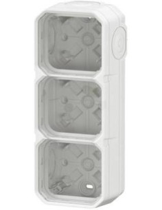 Legrand Кутия ТРОЙНА с 5х гумени мембрани за открит монтаж цвят Бял IP55 Plexo New - 069688L - Цена | LEDs4economy