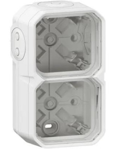 Legrand Кутия ДВОЙНА с 4х гумени мембрани за открит монтаж цвят Бял IP55 Plexo New - 069690L - Цена | LEDs4economy