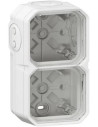 Legrand Кутия ДВОЙНА с 4х гумени мембрани за открит монтаж цвят Бял IP55 Plexo New - 069690L - Цена | LEDs4economy