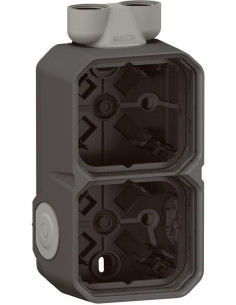 Legrand Кутия ДВОЙНА с 2х щуцер M20 за открит монтаж цвят Антрацит IP55 Plexo New - 069610L - Цена | LEDs4economy