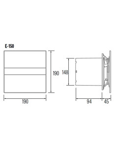 CATA Вентилатор E-150GT TIMER ф150мм, цвят Бял, 350м3/ч, 21W, 35dB - C00902100 - Цена | LEDs4economy 2