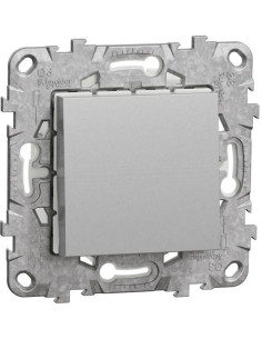 SE Девиаторен ключ IP44 с носеща рамка 2 мод. цвят Алуминий Unica - NU528230 - Цена | LEDs4economy