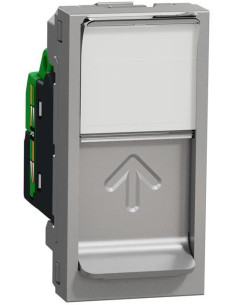SE Розетка RJ45 STP cat.6A S-One 1 мод. цвят Алуминий Unica - NU344830 - Цена | LEDs4economy