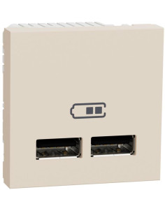 SE Розетка 2хUSB за зареждане тип A+A 2.1A 10.5W 2 мод. цвят Крем Unica - NU341844 - Цена | LEDs4economy