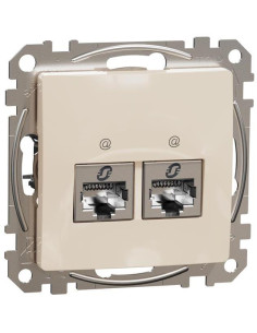 SE Розетка 2xRJ45 STP cat.6 S-One цвят Крем Sedna - SDD112462S - Цена | LEDs4economy