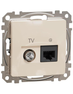 SE Розетка TV+RJ45 UTP cat.6 цвят Крем Sedna - SDD112469T - Цена | LEDs4economy