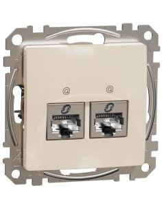 SE Розетка 2xRJ45 STP cat.6A S-One цвят Крем Sedna - SDD112467S - Цена | LEDs4economy