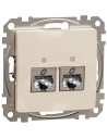 SE Розетка 2xRJ45 STP cat.6A S-One цвят Крем Sedna - SDD112467S - Цена | LEDs4economy