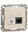 SE Розетка RJ11+RJ45 UTP cat.6 цвят Крем Sedna - SDD112468 - Цена | LEDs4economy