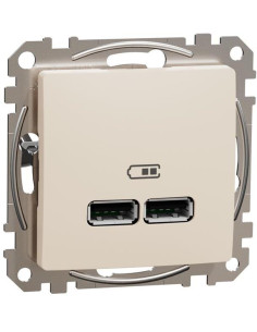 SE Розетка 2хUSB за зареждане тип A+A 2.1A 10.5W цвят Крем Sedna - SDD112401 - Цена | LEDs4economy