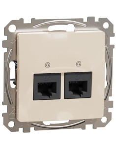 SE Розетка 2xRJ45 UTP cat.6 S-One цвят Крем Sedna - SDD112462 - Цена | LEDs4economy