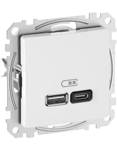 SE Розетка 2хUSB за зареждане тип A+C Power Delivery 45W цвят Бял Sedna - SDD111404 - Цена | LEDs4economy