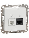 SE Розетка RJ11+RJ45 UTP cat.5e цвят Бял Sedna - SDD111458 - Цена | LEDs4economy
