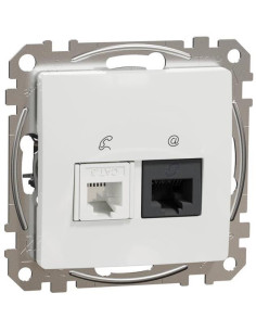 SE Розетка RJ11+RJ45 UTP cat.6 цвят Бял Sedna - SDD111468 - Цена | LEDs4economy