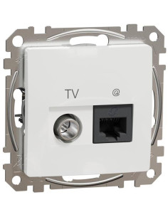 SE Розетка TV+RJ45 UTP cat.6 цвят Бял Sedna - SDD111469T - Цена | LEDs4economy