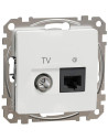 SE Розетка TV+RJ45 UTP cat.6 цвят Бял Sedna - SDD111469T - Цена | LEDs4economy