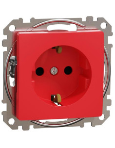 SE Контакт шуко с детска защита винт цвят Червен Sedna - SDD115021 - Цена | LEDs4economy