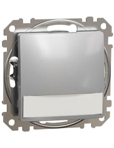 SE Бутон с подсветка 12V и етикет цвят Алуминий Sedna - SDD113143L - Цена | LEDs4economy