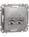 SE Розетка 2xRJ45 STP cat.6A S-One цвят Алуминий Sedna - SDD113467S - Цена | LEDs4economy