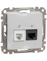 SE Розетка RJ11+RJ45 UTP cat.6 цвят Алуминий Sedna - SDD113468 - Цена | LEDs4economy