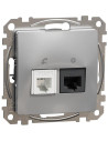 SE Розетка RJ11+RJ45 UTP cat.5e цвят Алуминий Sedna - SDD113458 - Цена | LEDs4economy