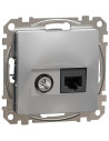 SE Розетка TV+RJ45 UTP cat.6 цвят Алуминий Sedna - SDD113469T - Цена | LEDs4economy