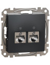 SE Розетка 2xRJ45 STP cat.6A S-One цвят Антрацит Sedna - SDD114467S - Цена | LEDs4economy