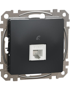 SE Розетка телефонна RJ11 цвят Антрацит Sedna - SDD114491 - Цена | LEDs4economy
