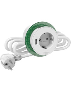 SE Модул за вграждане в бюро 1х шуко и 1xUSB тип A, кабел 2м, цвят Бял Unica System+ - INS44004 - Цена | LEDs4economy