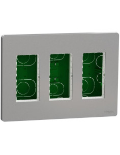 SE Моноблок за скрит монтаж 3x4 мод. цвят Алуминий Unica System+ - NU173430 - Цена | LEDs4economy