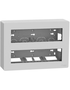SE Моноблок за открит монтаж 2x8 мод. цвят Алуминий Unica System+ - NU121830 - Цена | LEDs4economy
