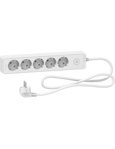 SE Разклонител бял 5 гнезда 1.5 метра /1.5mm2 и ключ серия UNICA - ST9451W - Цена | LEDs4economy
