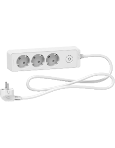 SE Разклонител бял 3 гнезда 1.5 метра /1.5mm2 и ключ серия UNICA - ST9431W - Цена | LEDs4economy