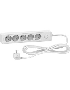 SE Разклонител бял 5 гнезда 3 метра /1.5mm2 и ключ серия UNICA - ST9453W - Цена | LEDs4economy