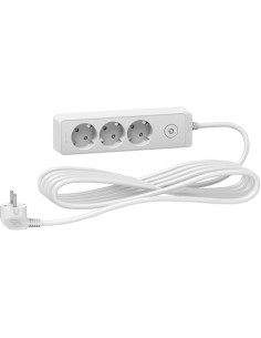 SE Разклонител бял 3 гнезда 5 метра /1.5mm2 и ключ серия UNICA - ST9435W - Цена | LEDs4economy