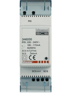 BTICINO Захранващ блок за двупроводна система 0.6A DIN монтаж - 346030 - Цена | LEDs4economy