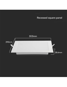 V-TAC 24W LED SAMSUNG Чип Backlit Панел Вграждане Квадрат 3000K - 104891 - Цена | LEDs4economy 2