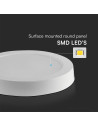 V-TAC 6W LED SAMSUNG Чип Backlit Панел Външен монтаж Кръг 4000K - 78711 - 6