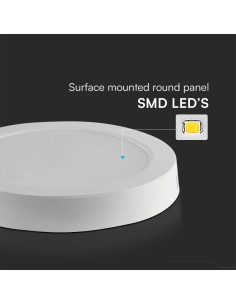 V-TAC 6W LED SAMSUNG Чип Backlit Панел Външен монтаж Кръг 3000K - 78701 - Цена | LEDs4economy 2