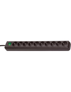 Brennenstuhl Разклонител с копче ЧЕРЕН 10x2P+E с кабел 3 метра / 1.5mm2 Eco-Line - 1159300010 - Цена | LEDs4economy