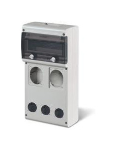 Scame Табло за индустриални контакти и DIN модули IP66, UV, PG вход, серия BLOCK (11 DIN и 2х16A или 32A и 3хШуко) - 632.4520-0 