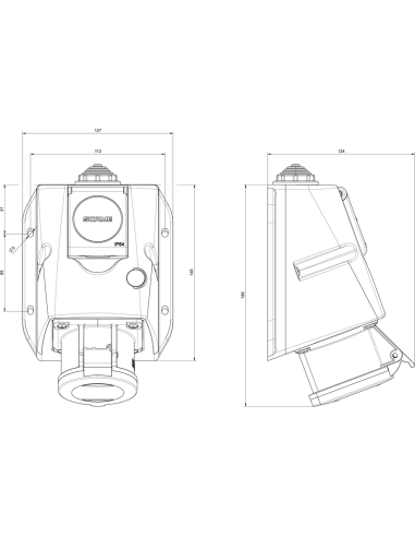 Промишлен комбиниран контакт 3P+N+Е 16A+шуко IP54 серия Optima Combi Scame