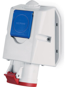 Scame Промишлен комбиниран контакт 3P+N+Е 16A+шуко IP54 серия Optima Combi - 513.1657-DN - Цена | LEDs4economy 2