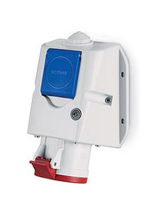Scame Промишлен комбиниран контакт 3P+N+Е 32A+шуко IP54 серия Optima Combi - 513.3257-DF - Цена | LEDs4economy